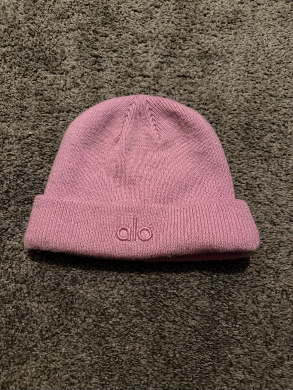 ALO Yoga Kids Lilac Knit Beanie with Folded Cuff
